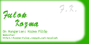 fulop kozma business card