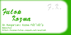 fulop kozma business card